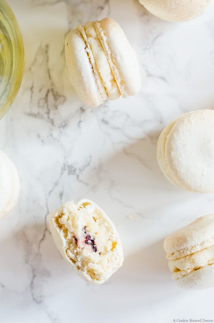 Your taste buds will rejoice once you bite into these delicately flavored orange blossom macarons with raspberry rose jam. These little macarons have a wonderfully floral attribute that reminds you of the first days of Spring without being overwhelming.