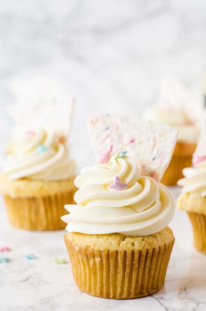 cupcakes scattered on table