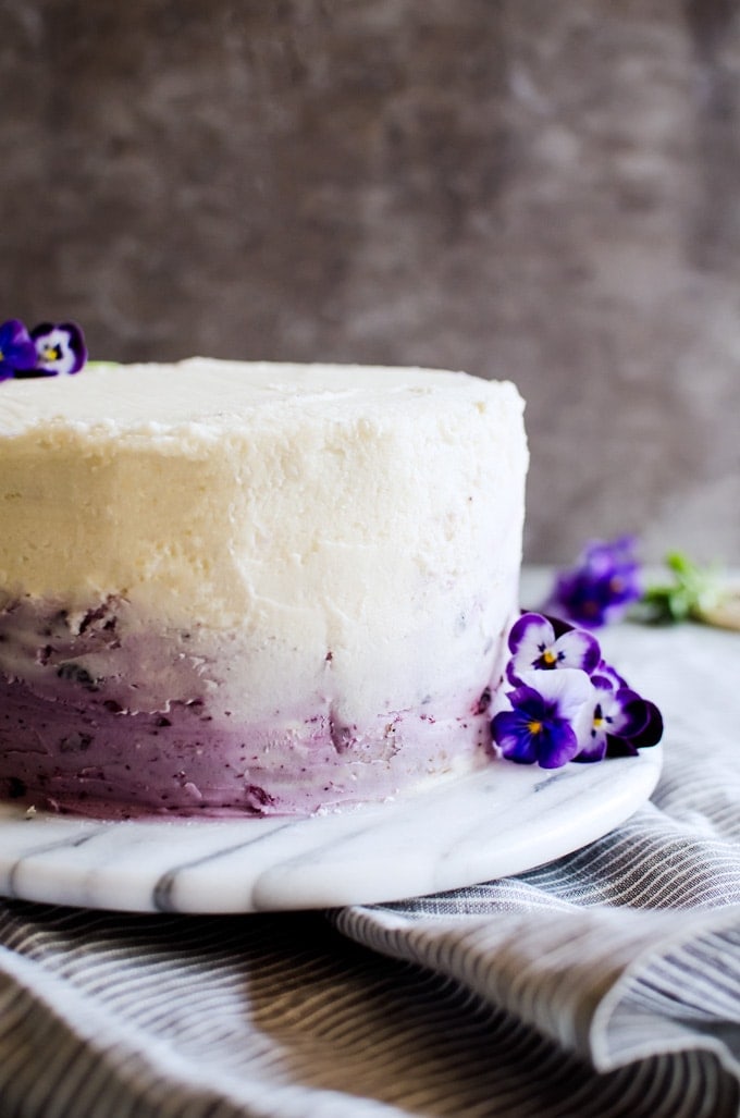 Blueberry Cake with Lemon Cream Cheese Frosting - My Cake School