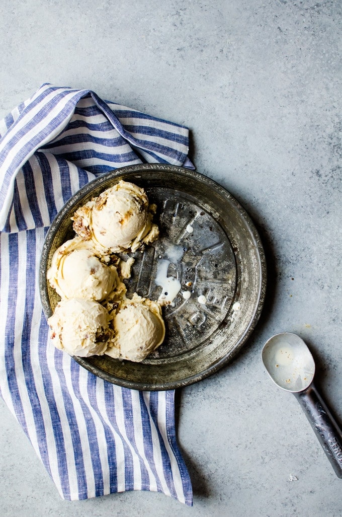 Literally obsessed with maple ice cream with bourbon and bacon toffee