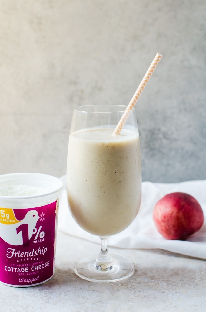 An irresistibly creamy roasted peach smoothie perfect for those summer mornings.