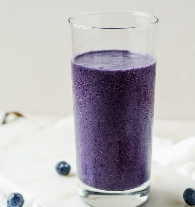In our house, we call this blueberry pie smoothie the "Beauregarde Smoothie" For it's vibrant color and flavor that reminds us of our favorite childhood movie!