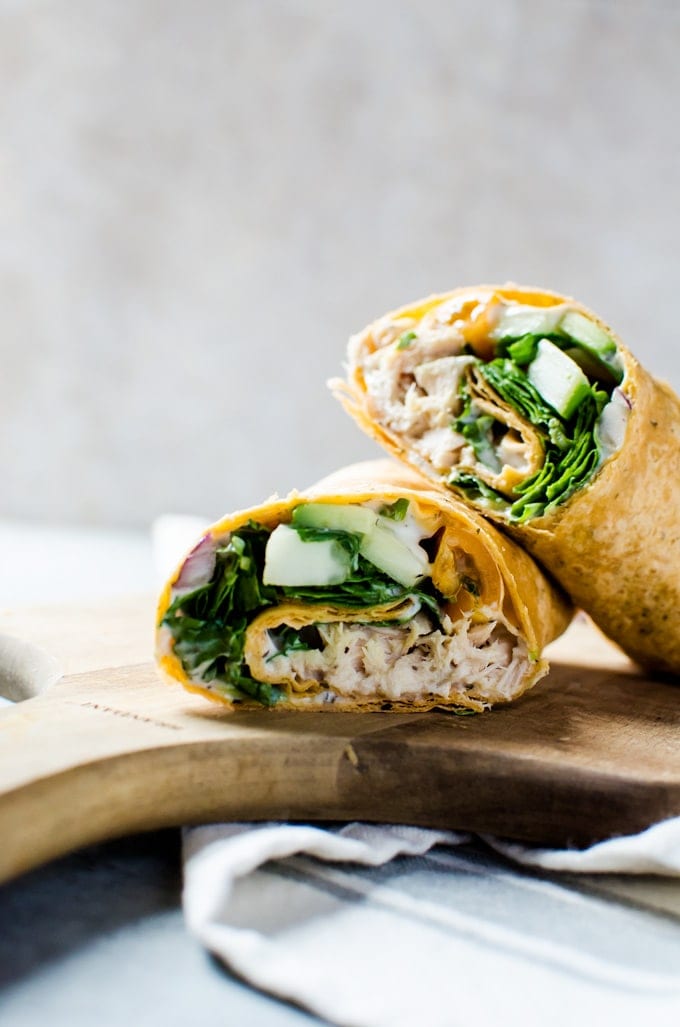 These tasty Greek tuna wraps are healthy and kid-approved! What more could you want for an easy lunch?