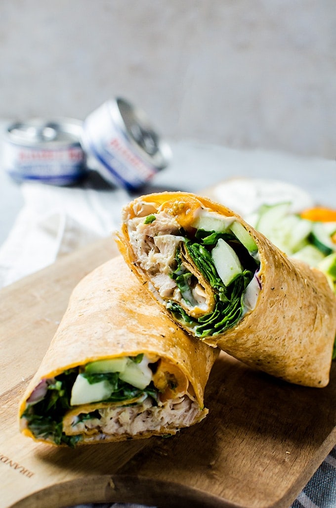 Easy Greek Tuna Wraps with Tzatziki Sauce