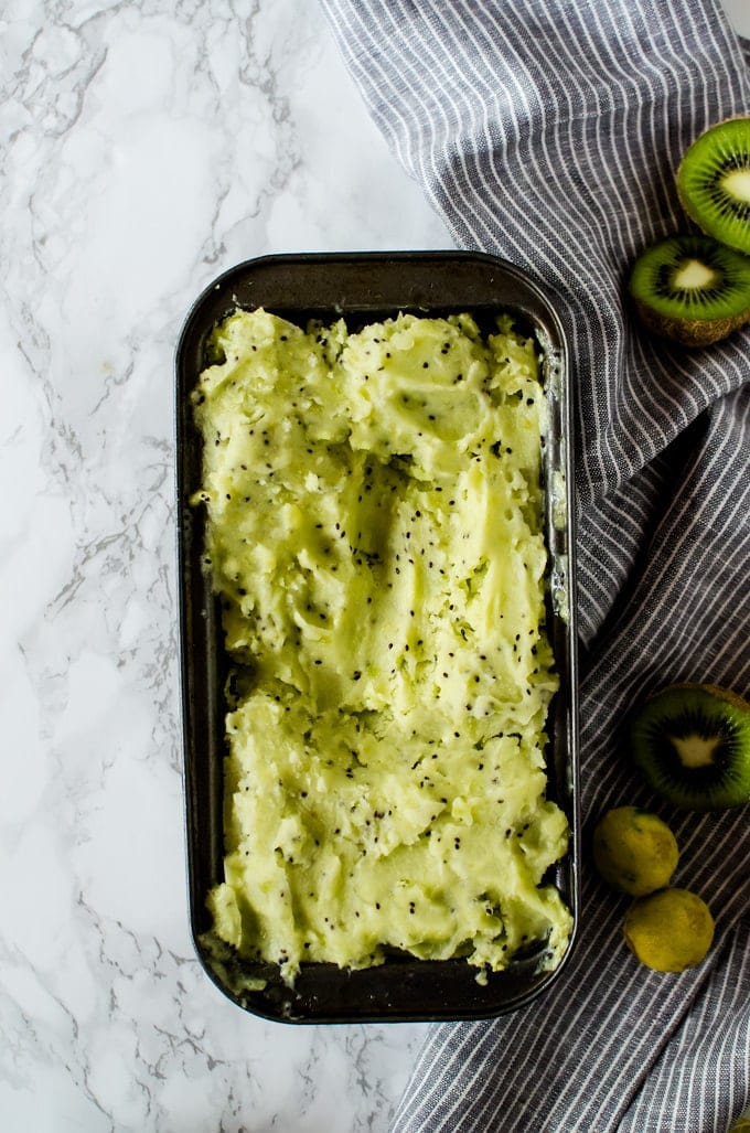 This tropical kiwi sorbet is infused with key lime and coconut for an incredible summer dessert you will not be able to put down. 