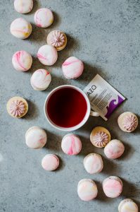 These vanilla bean macarons with passion tea buttercream is a tasty treat to enjoy any time of day