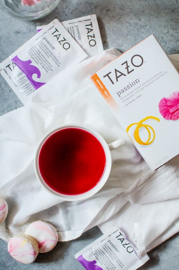Sip Joyfully with Tazo teas anytime of day. Pair with a macaron to turn it into a special 