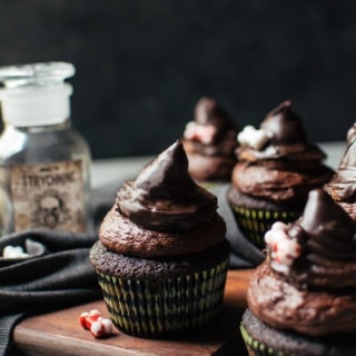 These Mexican chocolate cupcakes are a sweet chocolaty treat with a hint of spice to make things interesting for Halloween!