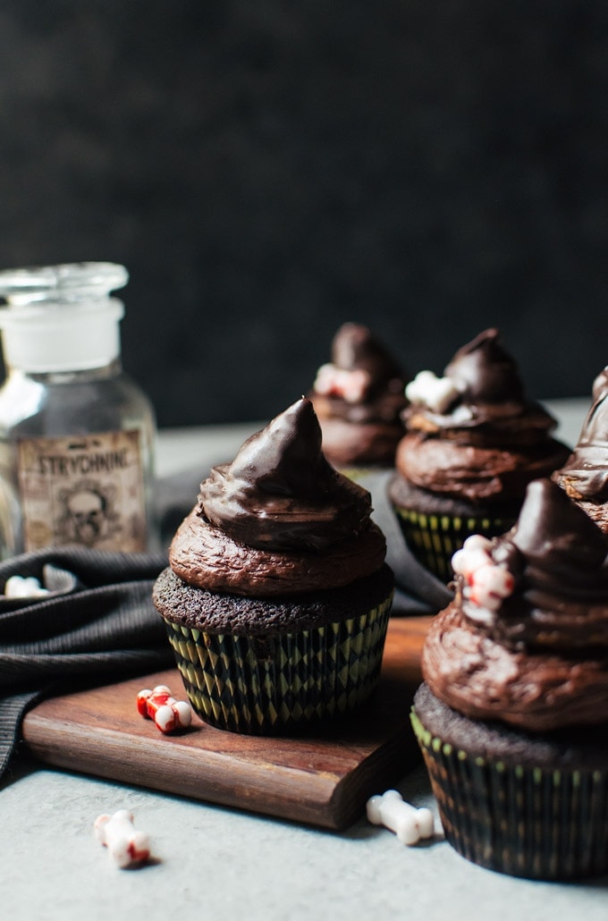 These Mexican chocolate cupcakes are a sweet chocolaty treat with a hint of spice to make things interesting for Halloween!