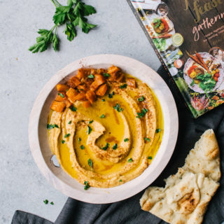 A tasty and comforting creamy roasted butternut squash hummus everyone will fight over