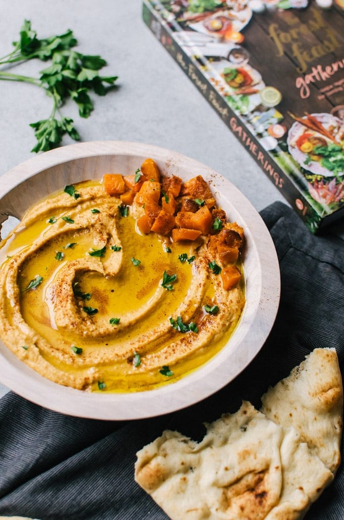A deliciously easy roasted butternut squash hummus