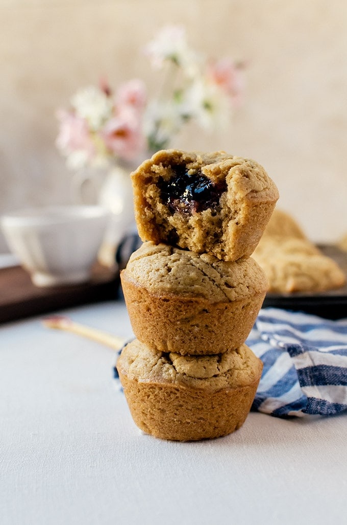 There is nothing like sweet, peanut butter and jelly muffins for breakfast or mid-morning snack!