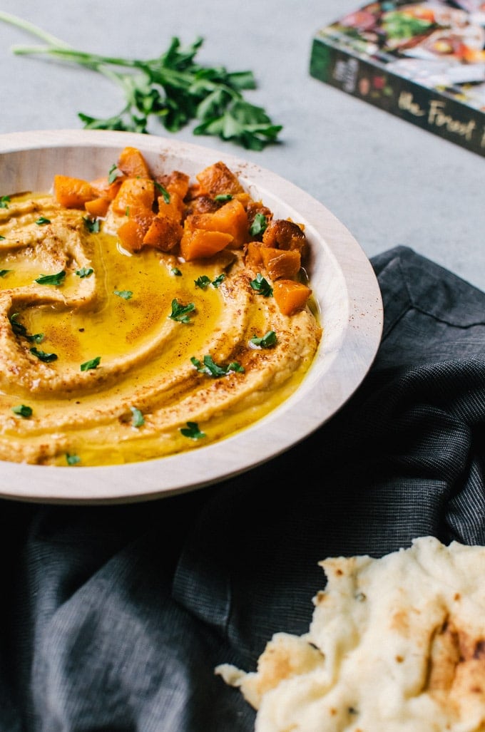 This roasted butternut squash hummus is an autumn favorite perfect for those cozy days in with friends
