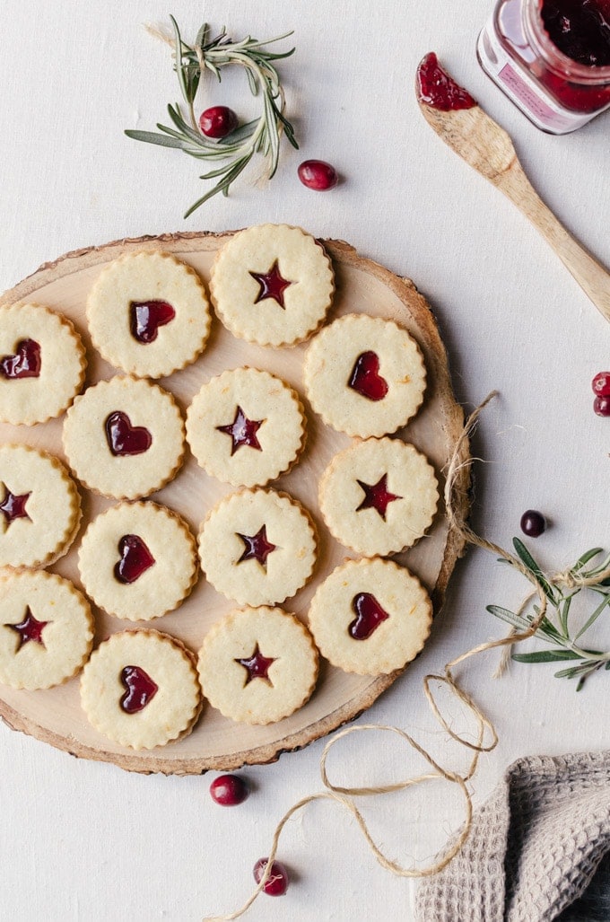 Plum linzer cookies