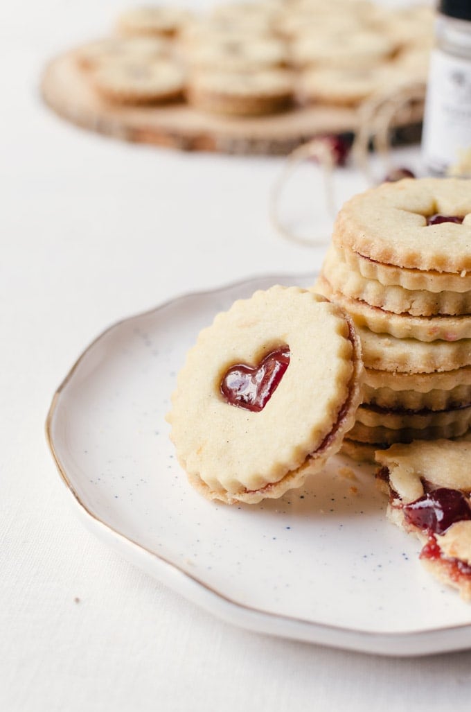 easy plum linzer cookies