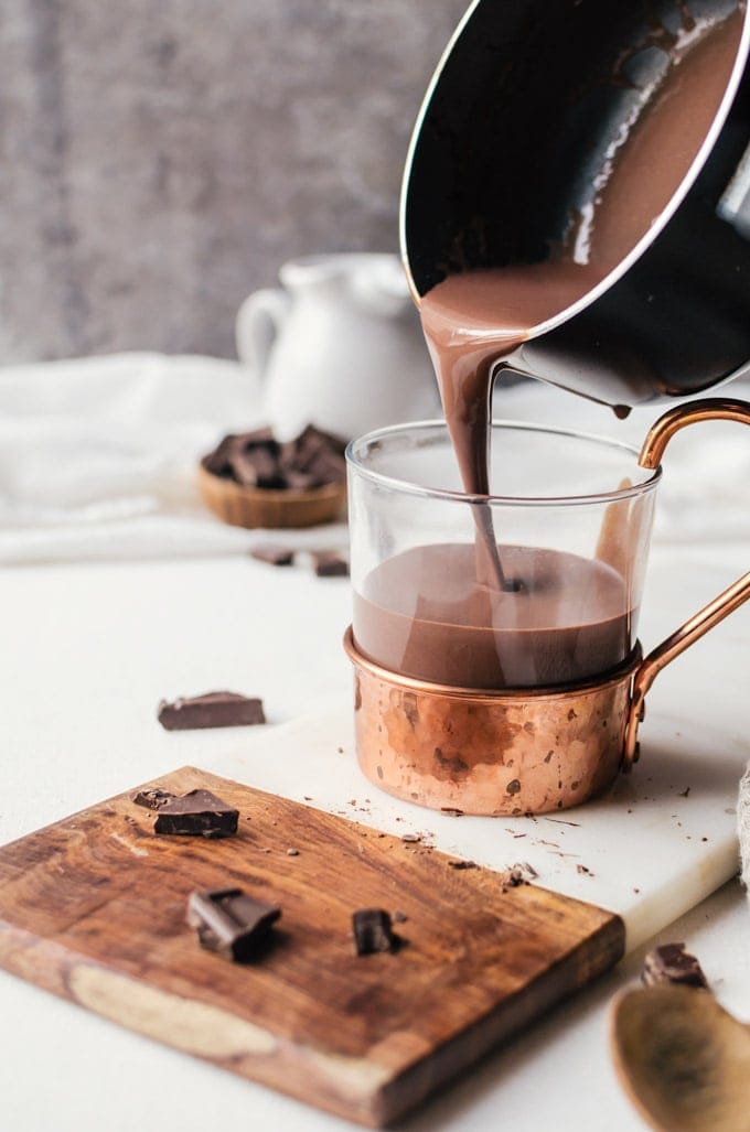A deliciously rich bourbon spiked hot chocolate
