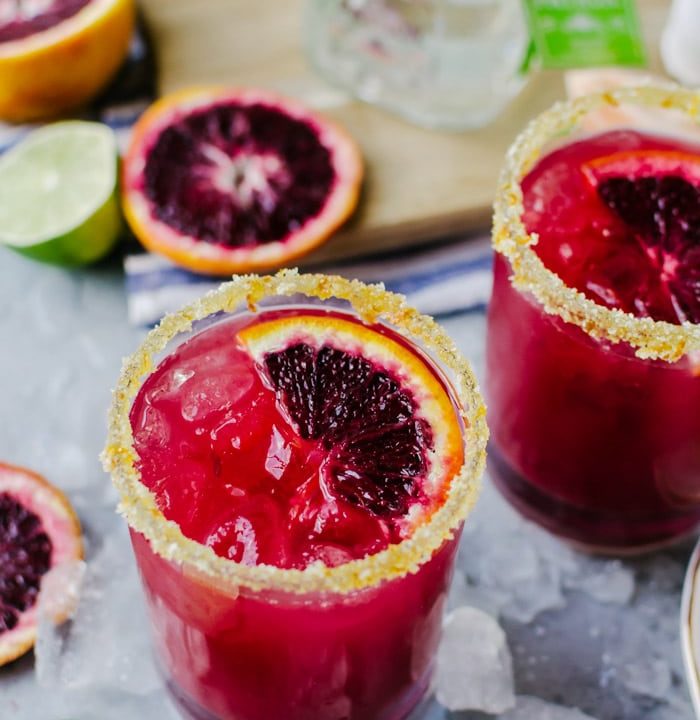 These delicious blood orange margaritas are a fruity cocktail everyone will love. It's sure to be a party favorite!