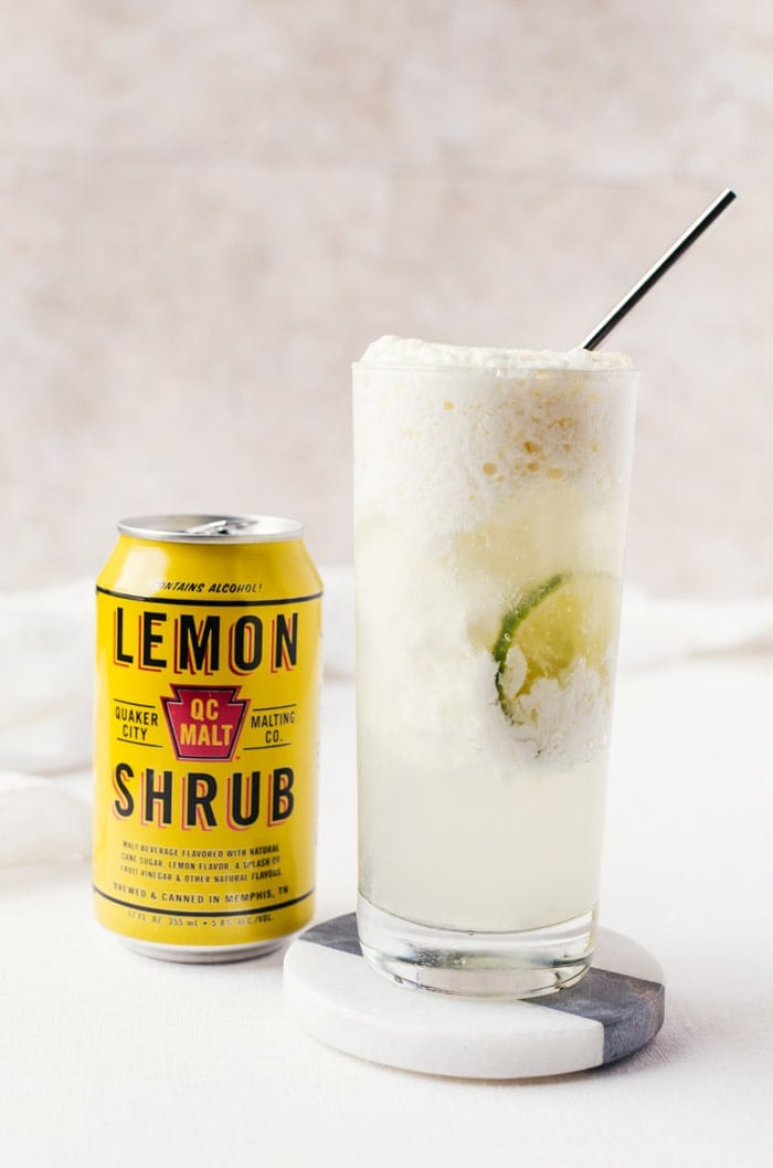 Coconut lemon float with lime. A delicious cocktail recipe you will want on repeat