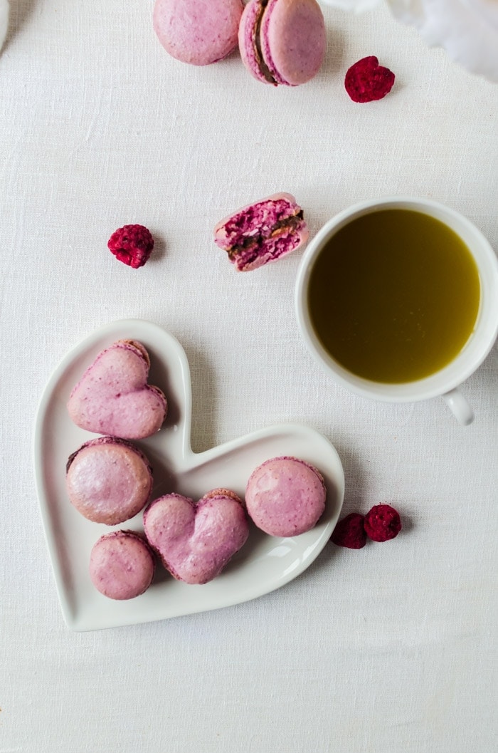 Foolproof raspberry macarons with a creamy chocolate ganache