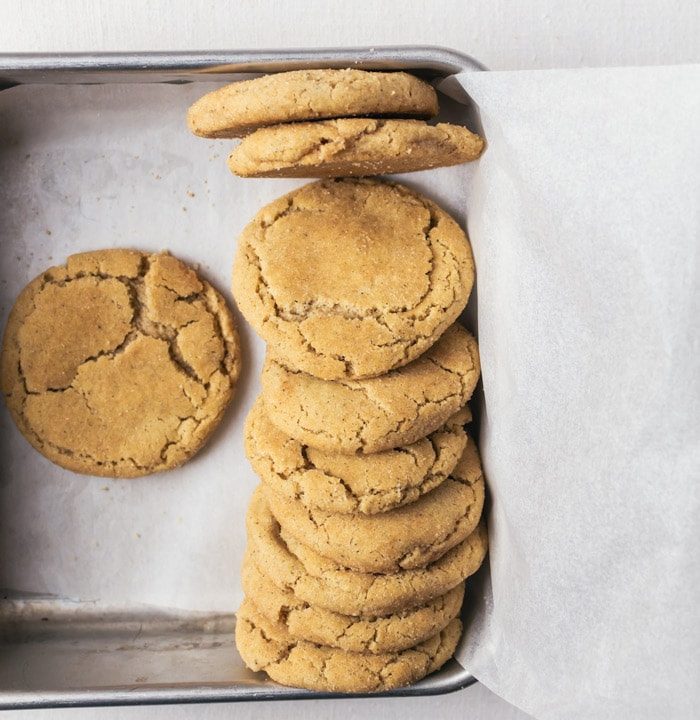 These brown butter snickerdoodle cookies will be gone in minutes after baking!