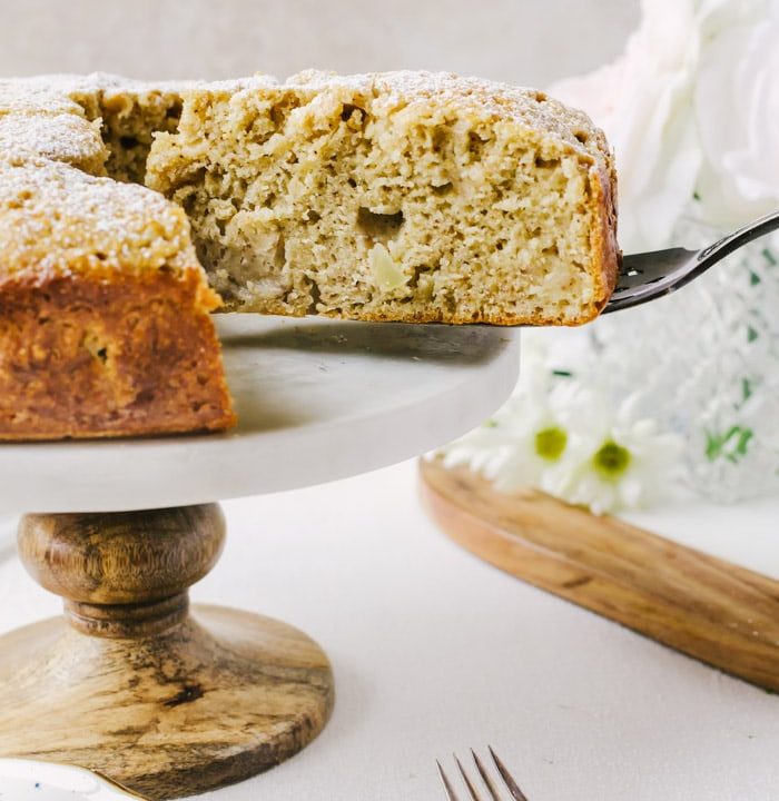 A deliciously moist Irish apple cake with irish whiskey creme anglaise. I don't think cake can get any better