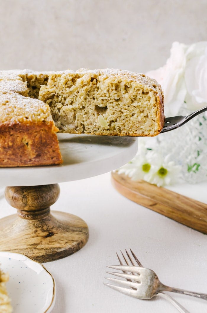 A deliciously moist Irish apple cake with irish whiskey creme anglaise. I don't think cake can get any better