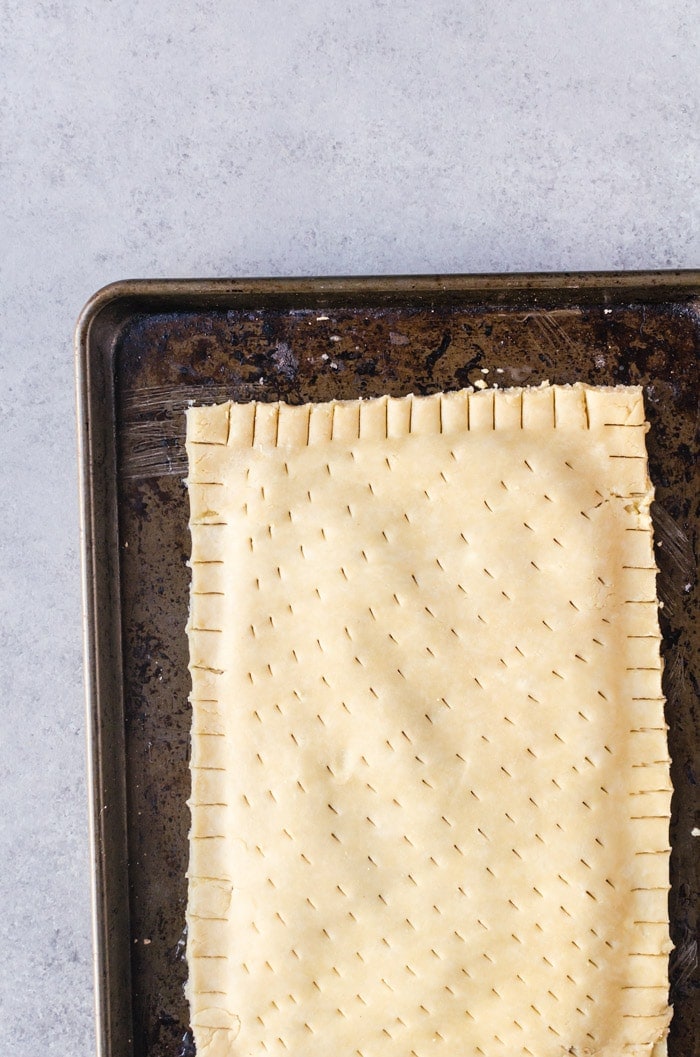 An incredibly irresistible giant strawberry pop tart pie