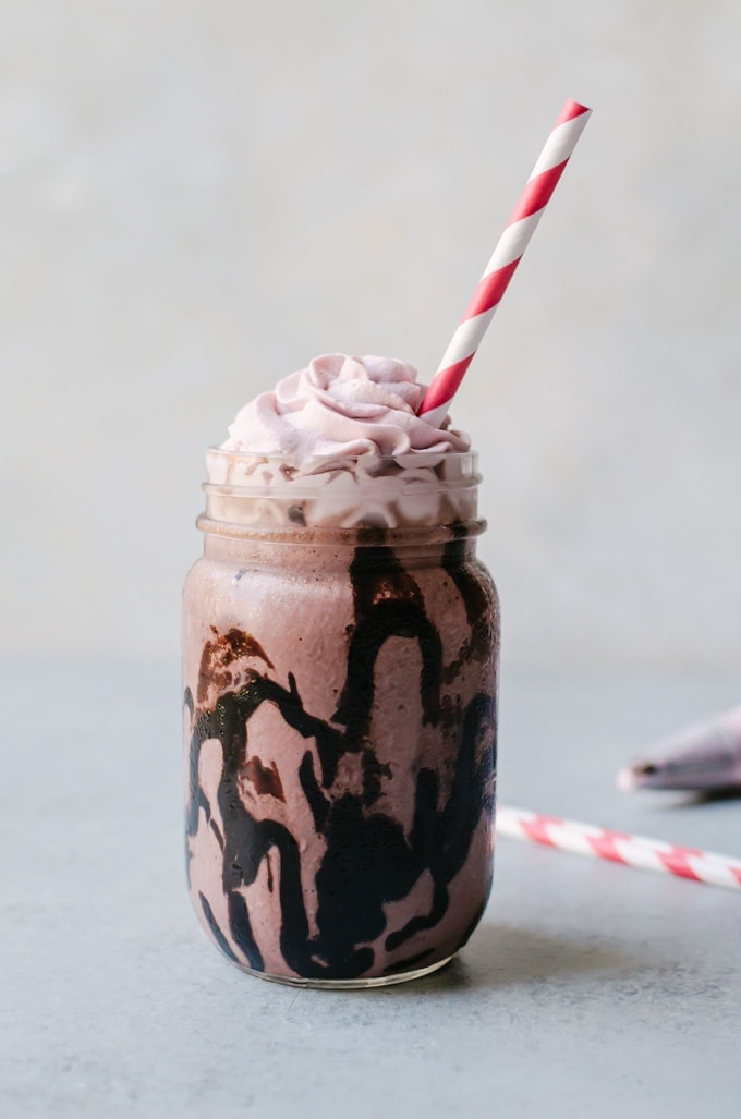 cool down with a chocolate cherry milkshake