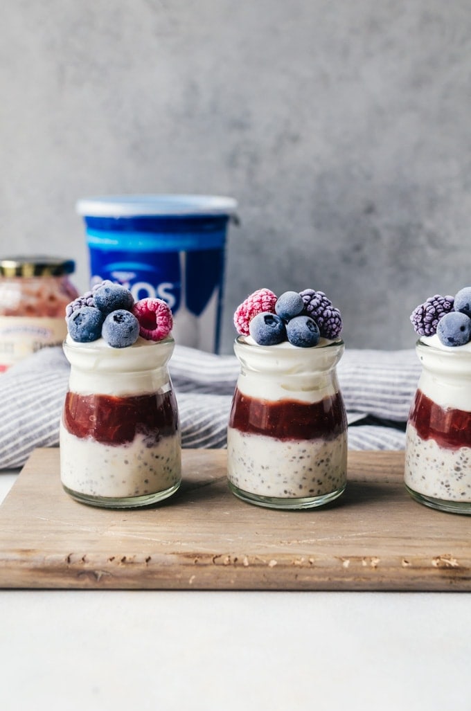 Handle the heat in style with this layered strawberry overnight oats you will want to have every morning