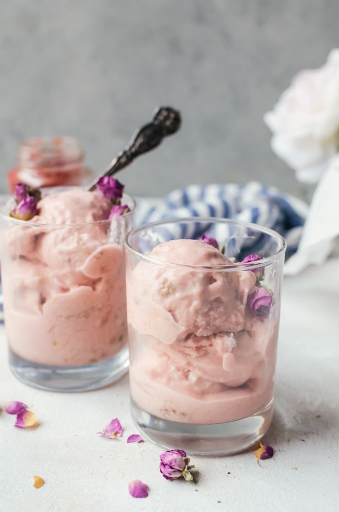 An incredible rhubarb crumble ice cream that you will want to eat by the pint