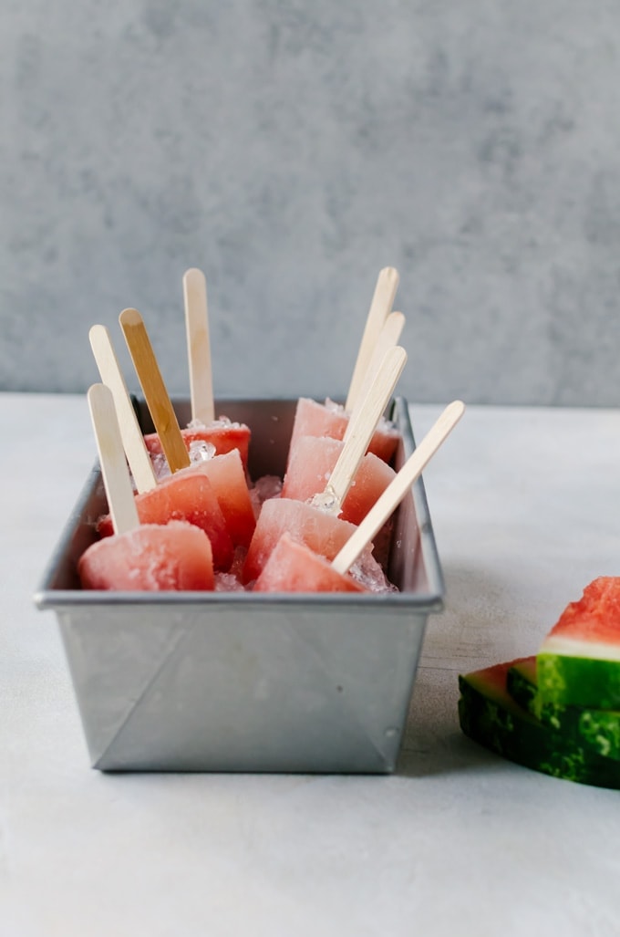 All the adults will be grabbing for these watermelon mojito popsicles