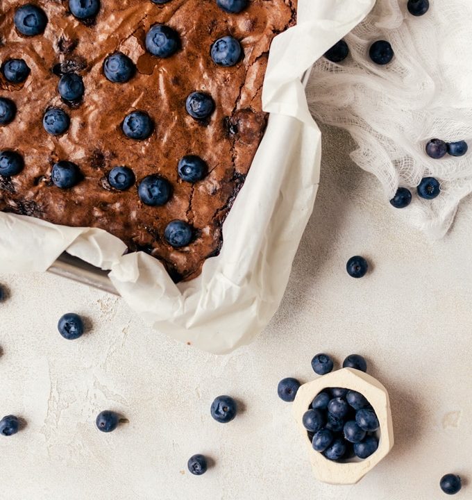 Blueberries and chocolate are the perfect duo. Top these blueberry brownies with a big scoop of ice cream for an unforgettable treat