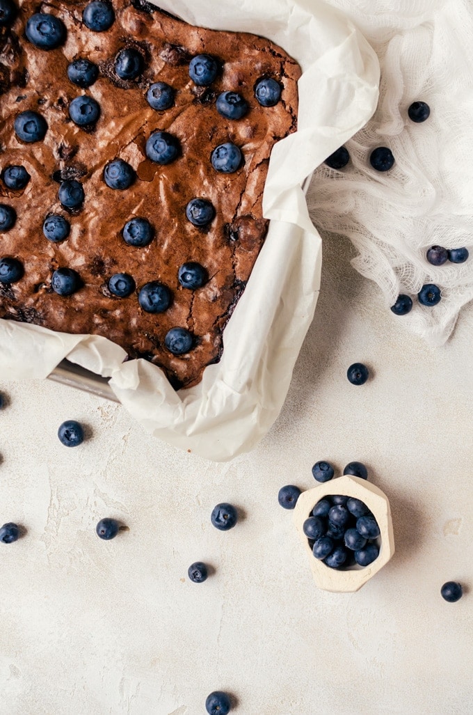 Blueberries and chocolate are the perfect duo. Top these blueberry brownies with a big scoop of ice cream for an unforgettable treat