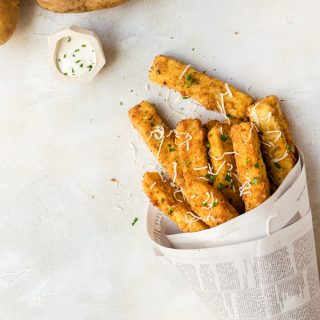 Crisp on the outside and incredibly light on the inside, these mashed potato fries are the best way to use up leftover mashed potatoes!