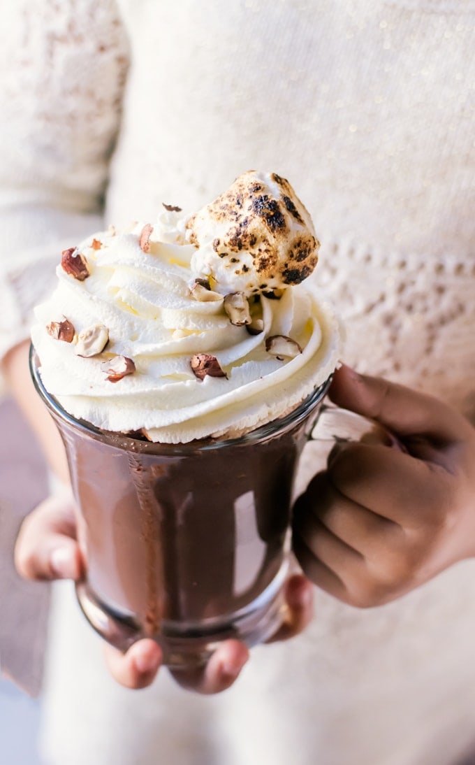 This Nutella hot chocolate will be a family favorite this winter!