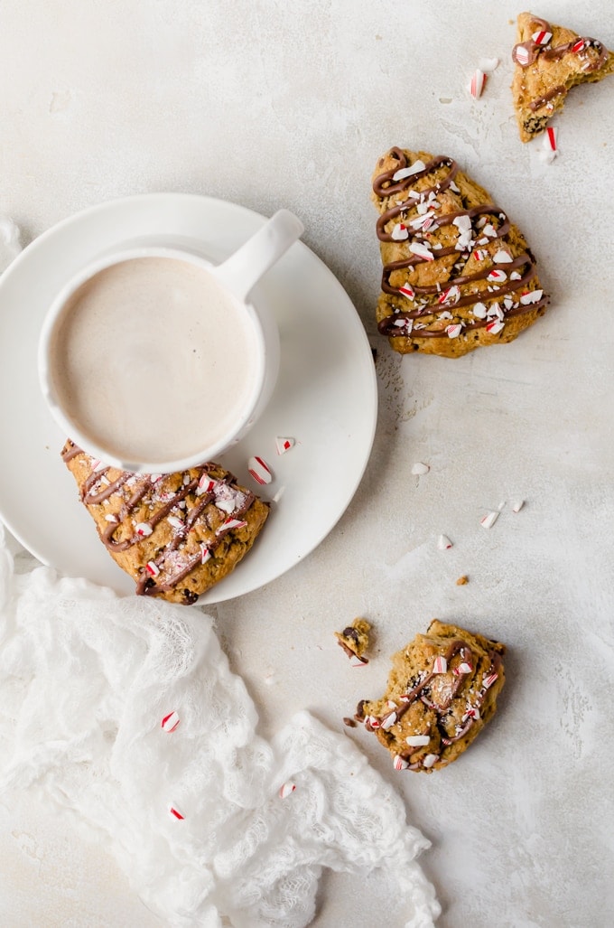 It's not the holidays without a warm and comforting batch of peppermint mocha scones