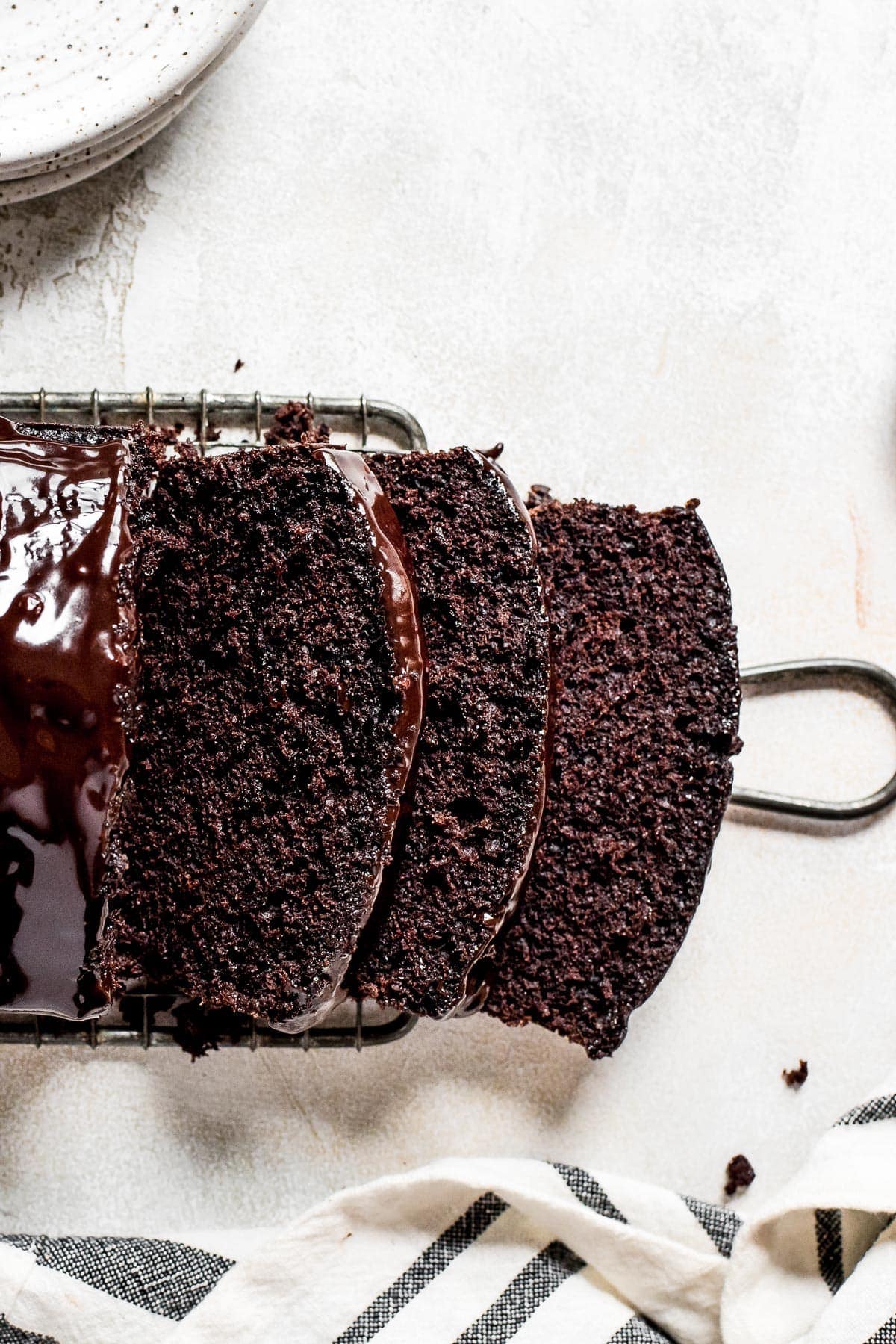 close up macro showing cake slices