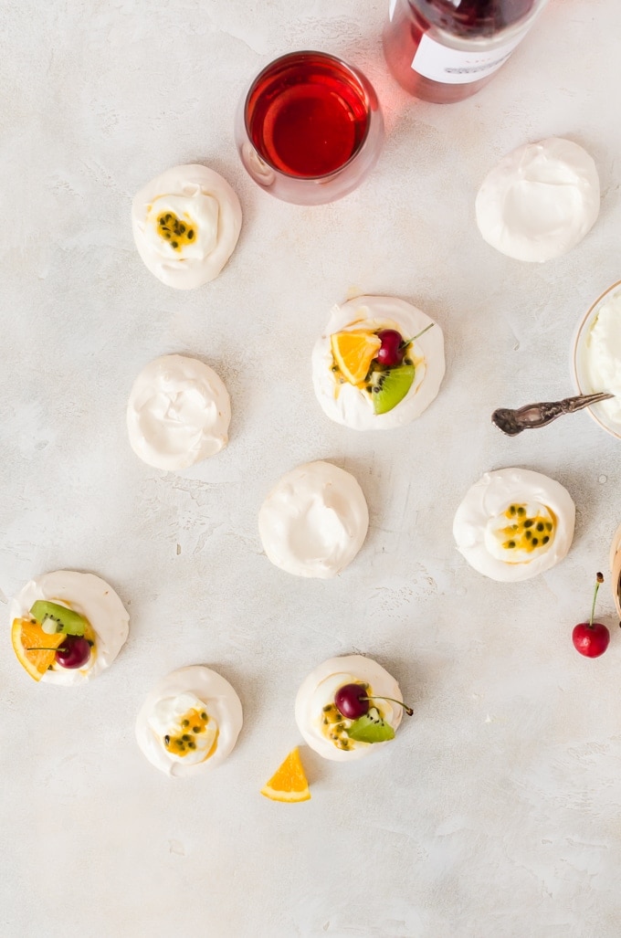 There is nothing like sipping wine with a mini pavlova with all the fruit #pavlova #summer