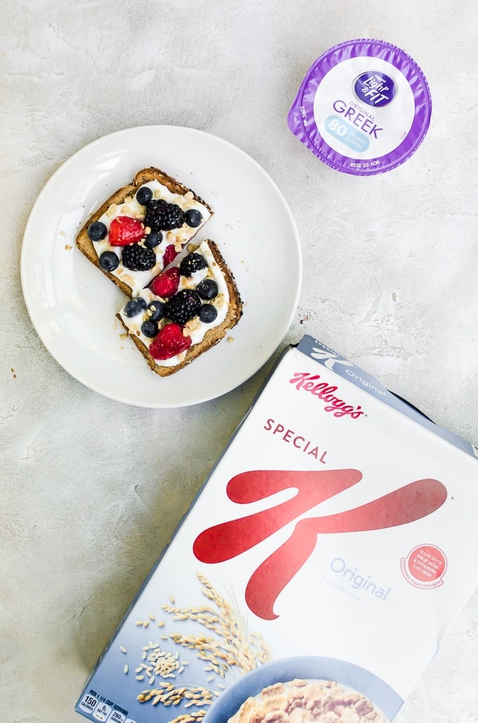 breakfast toast with products