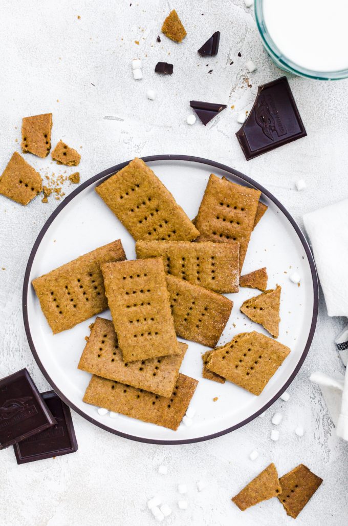 homemade graham crackers on a plate