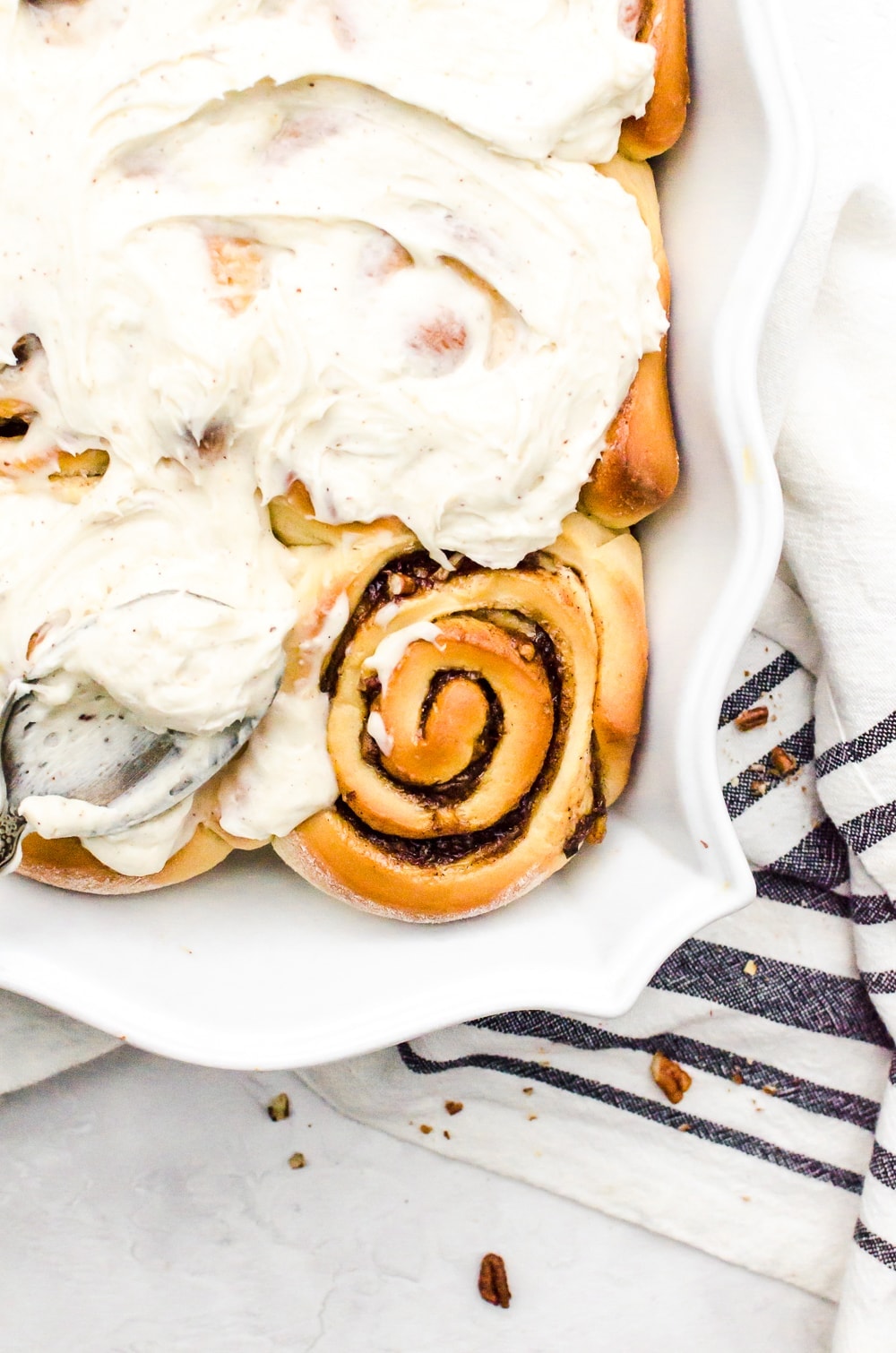 banana cinnamon rolls brown butter cream cheese frosting