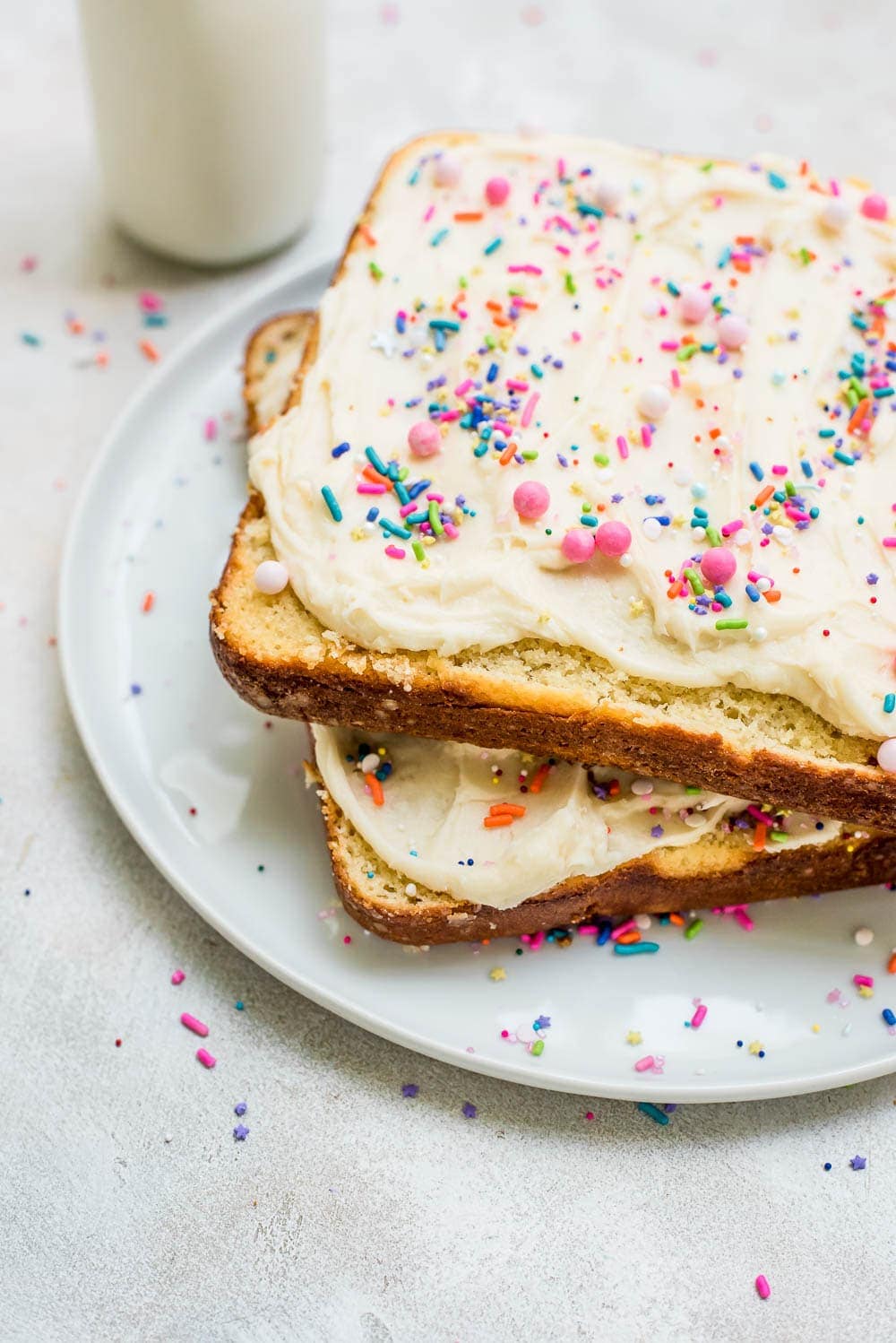 fairy bread cake on a plate