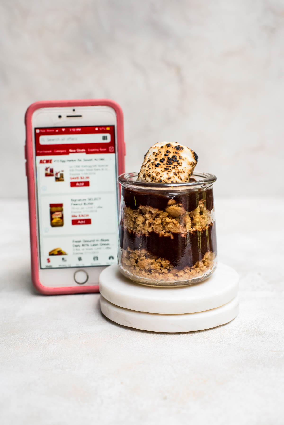 s'mores pudding with store info