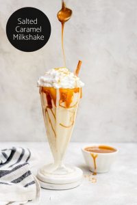salted caramel milkshake with logo