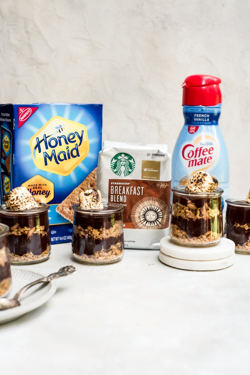 s'mores pudding with ingredients