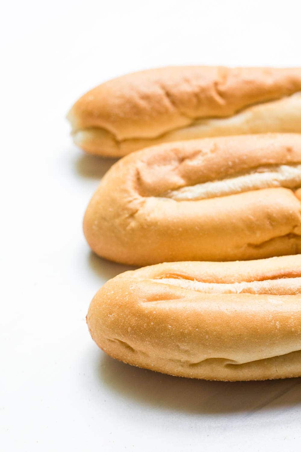 Hoagie rolls freshly baked close up