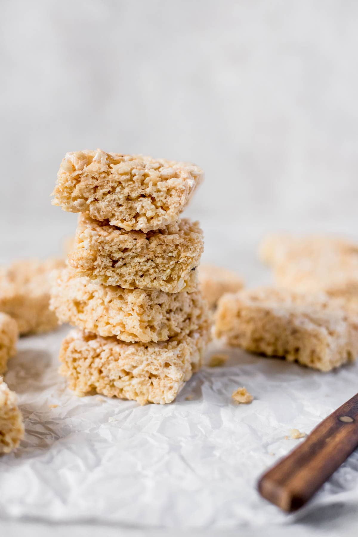 krispie treats stacked on top of each other