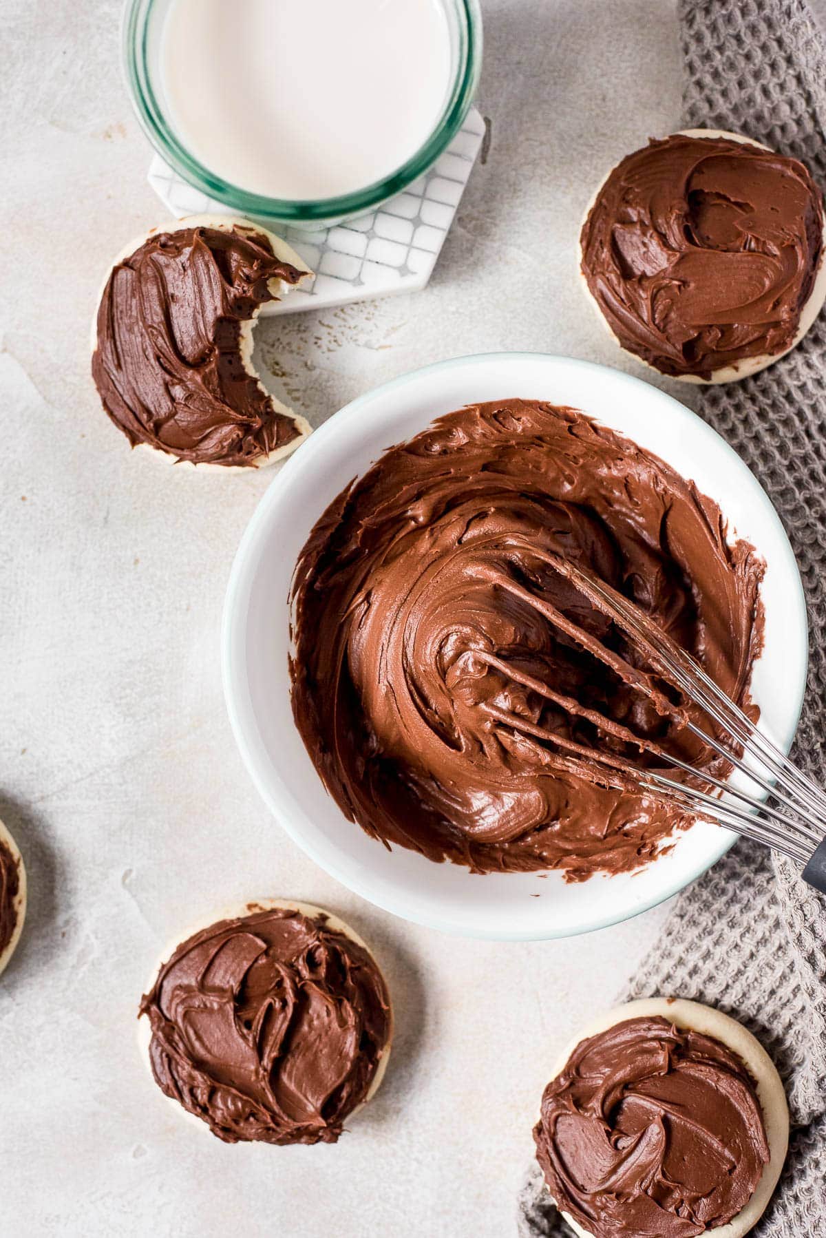 frosting being made in bowl