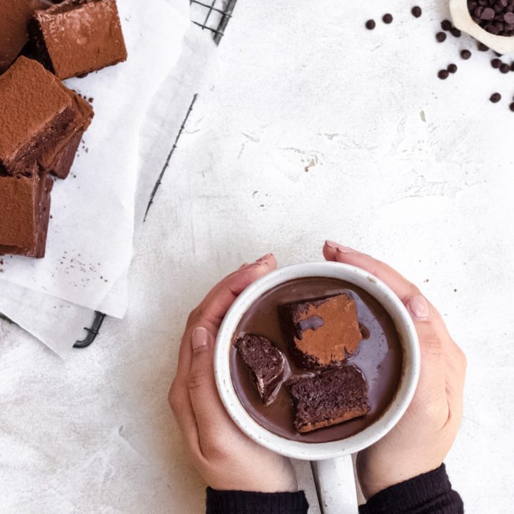 hot chocolate with chocolate marshmallows