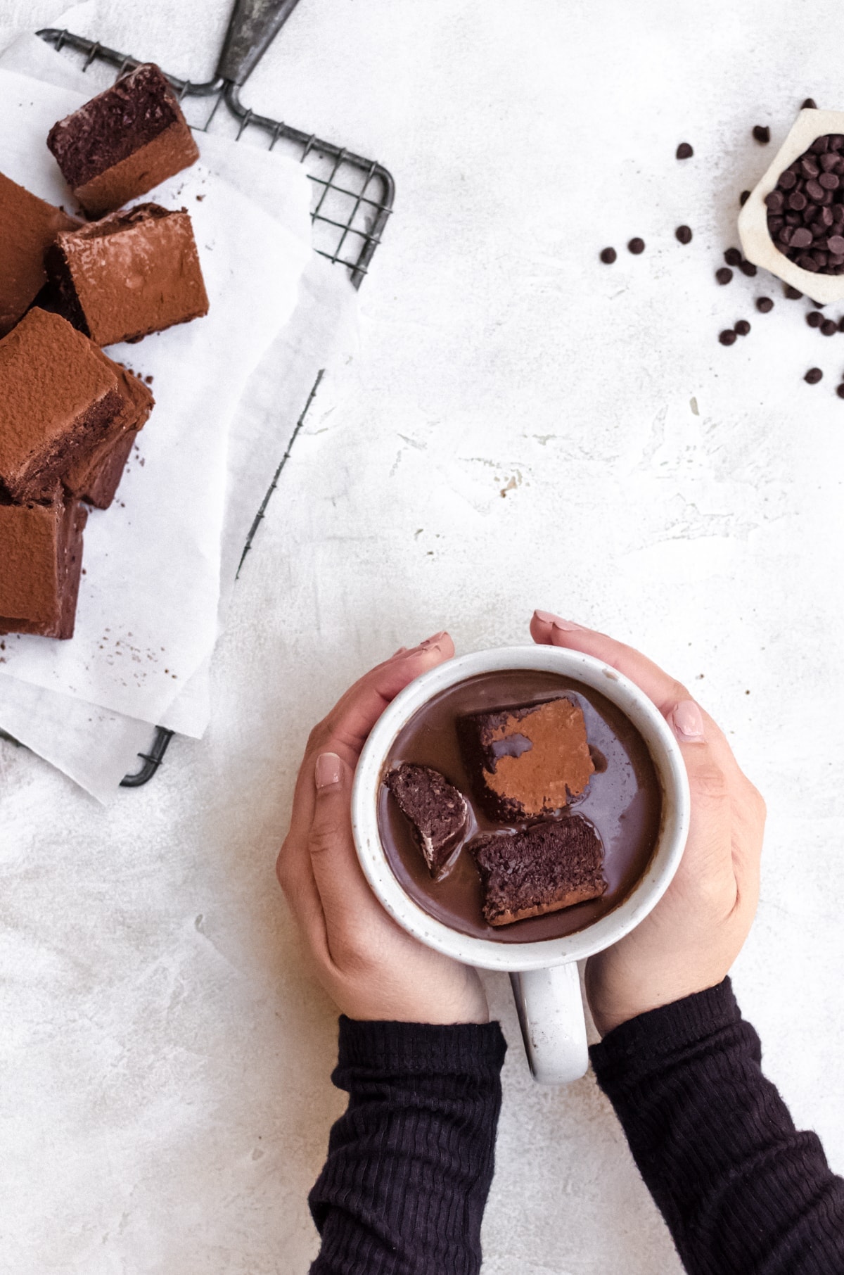 hot chocolate with chocolate marshmallows